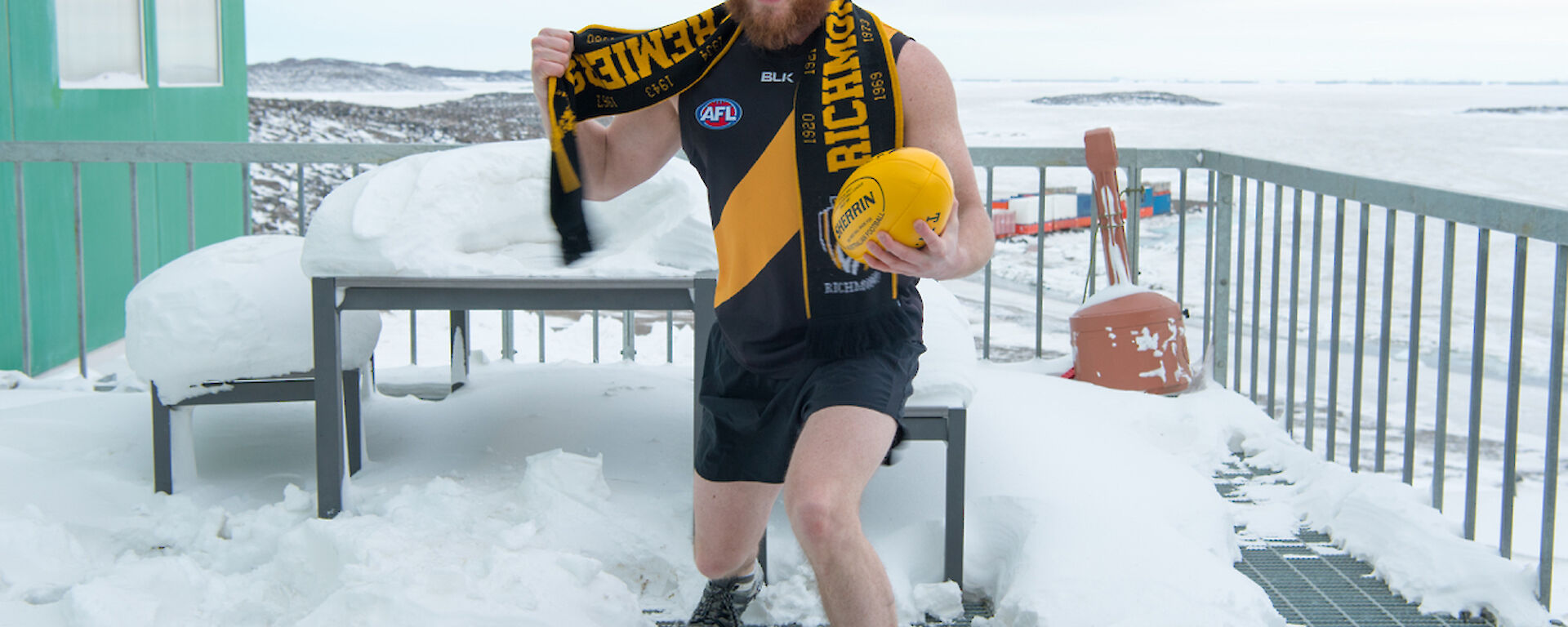 Bryce in his Richmond gear on a cold day at Davis.