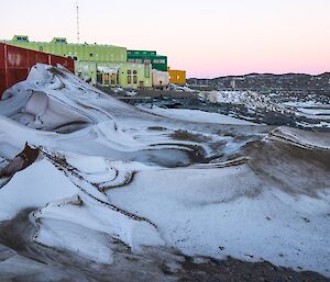 Dirty blizz tail near the Emergency Power House after the third big blow.