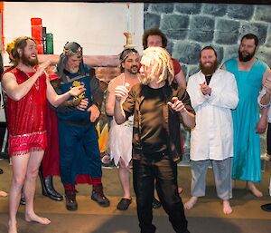 Rhys, Artistic Director, takes a bow at the end of the night.