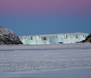 View of the Sørsdal Glacier as we approach Kazak Island.