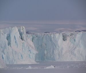 A close up of the Sørsdal Glacier from Kazak Island.