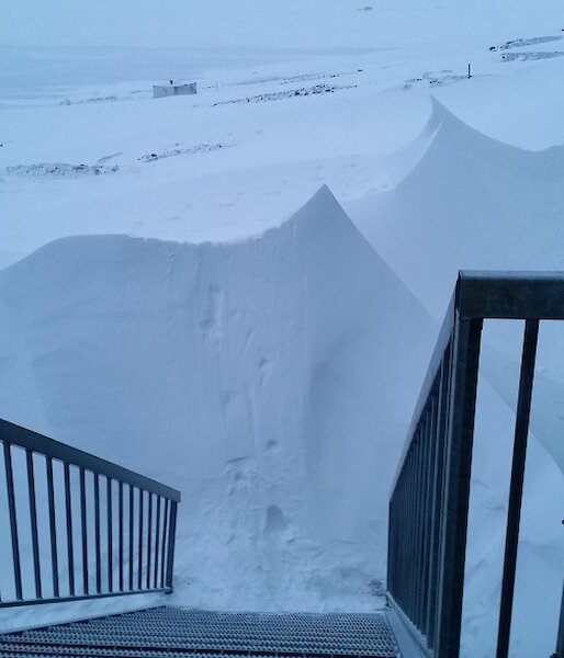 The blizz tail outside the LQ on the weekend.