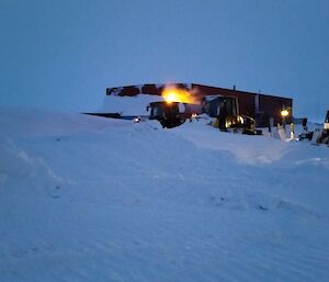 The snow also partially buried machinery.