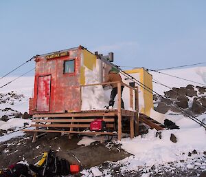 Digging the snow blizz out from Platcha hut.