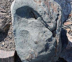 A rock with the crystalline texture of fibreglass.