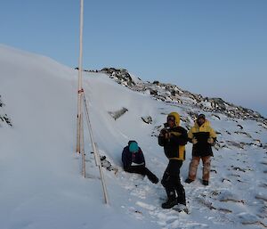 Daleen, Tony and Lötter explore history at Mikkelsen’s Cairn.