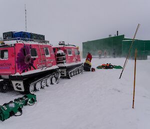 The view from behind the Hägg towards the rescue system off the front of the vehicle.