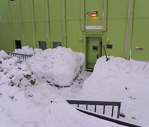 The door to the sleeping and medical quarters (SMQ) is also needing to be dug out regularly.