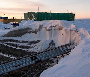 Site services are also buried under snow.