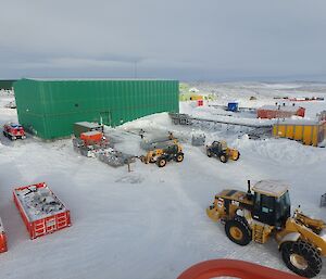 An aerial view of the RTA sorting area behind the Greenstore.