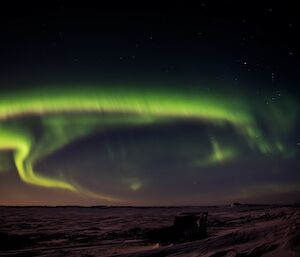 A circular looking aurora over Davis station.