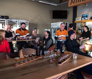 The team in the bar, enjoying Oktoberfest.