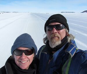 Kirsten and Richard doing the Serviceability and Condition Reports to officially open the runway.