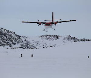 The Twin Otter coming in to land.