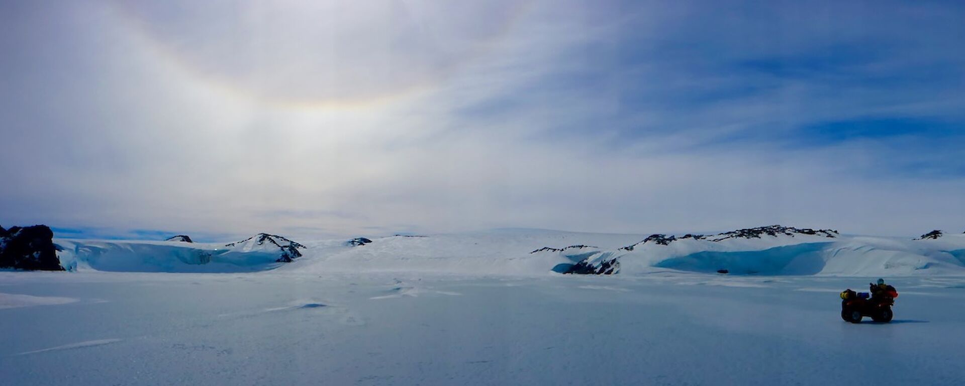 Scenery of ice and icebergs.
