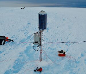 Scientific equipment on the ice