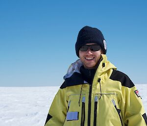 A man on the glacier