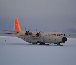 A cargo plane on the snow