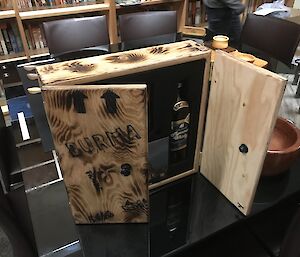 A timber whiskey box