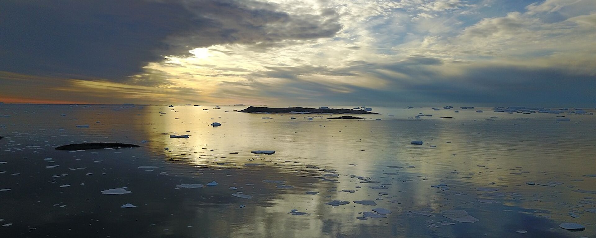 sunset over the water
