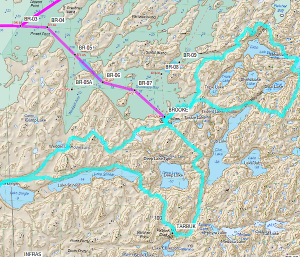Map showing the route taken drawn in with cyan colour marker.