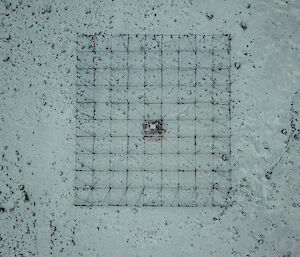 Aerial inspection photo directly over a science antenna array.
