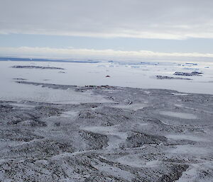 Aerial view of Aurora Australis in Prydz Bay