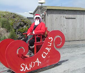 Santa Joe in the sleigh