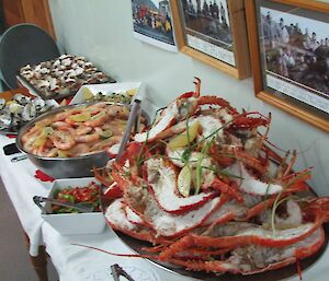 Christmas dinner seafood selection