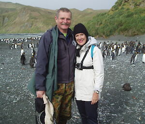 Station leader Ivor and wife Vivien at Sandy Bay