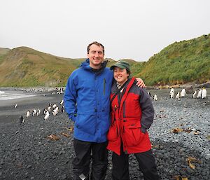 TASPAWS ranger Andrea and partner Chris at Sandy Bay