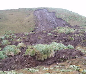 A land slip which took out part of Doctors Track