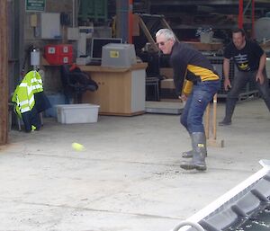 Robert batting, Jarrod behind the stumps