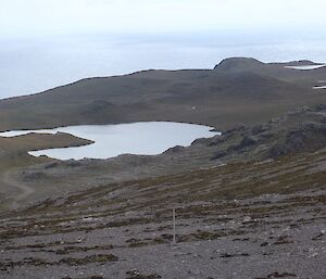 Lake Tiobunga and Tiobunga hut from the Tiobunga track