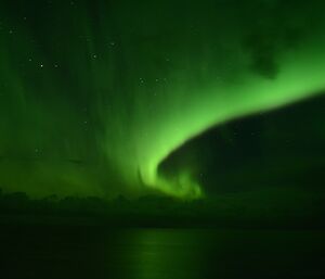 Aurora in the sky over the ocean