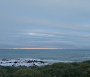 Clouds over the ocean looking out to sea