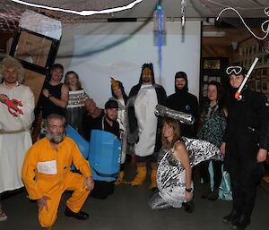 Various expeditioners in dress up costumes