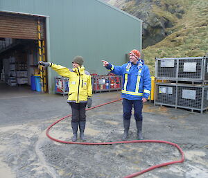 Louise and richard pointing