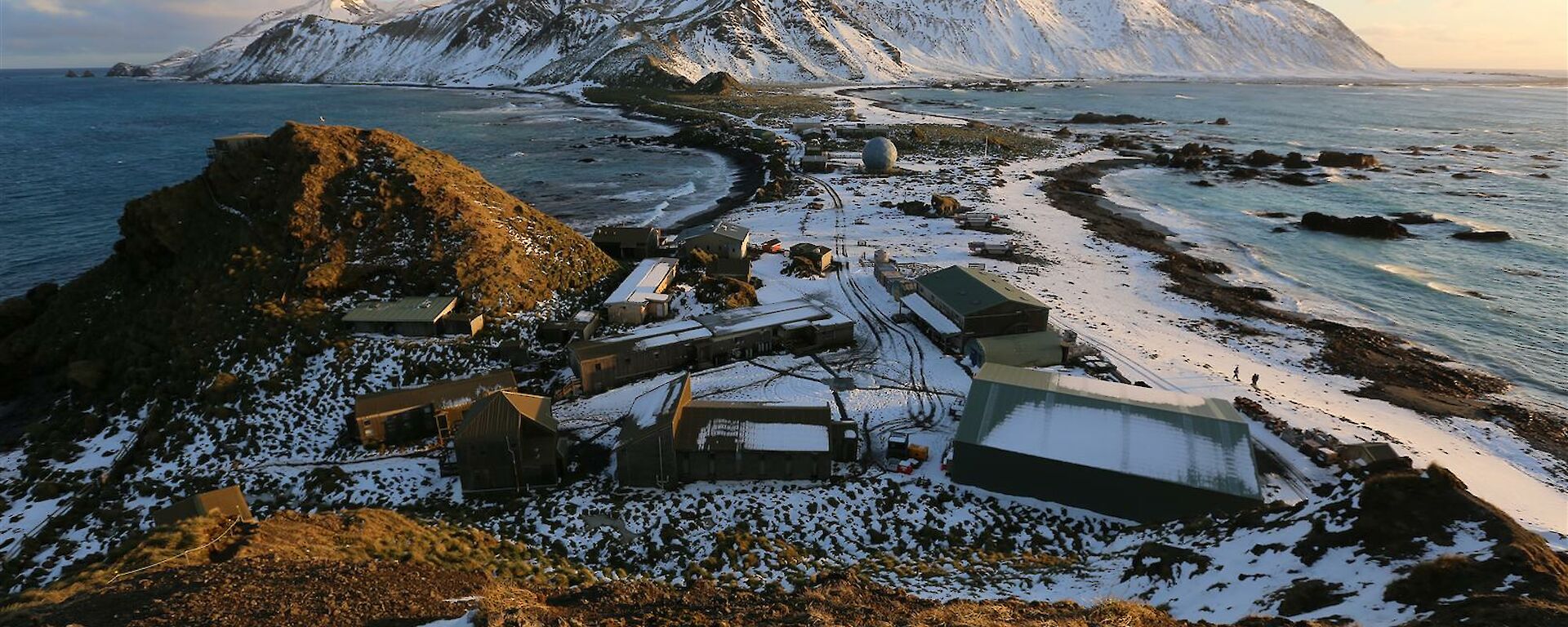 A view over station in the morning light