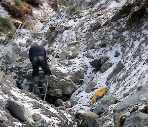 Nick working in the gully