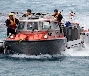 LARC approaching shore with cargo