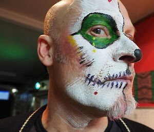 Nick at Halloween with face paint on