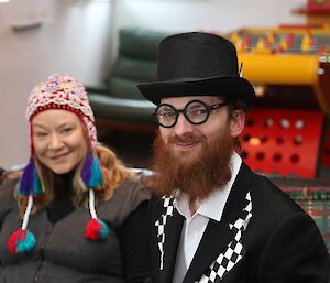 Marion and Dan in cup day hats