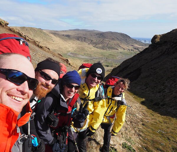 Rich, Jimmy, Terry, Helena, Terry and Robbie out enjoying the sunshine.