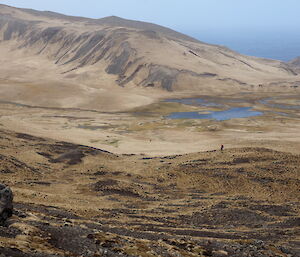 Rich and Paul are specks in the plateau landscape