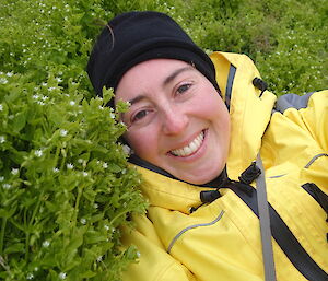 Selfie of Jane in yellow jacket