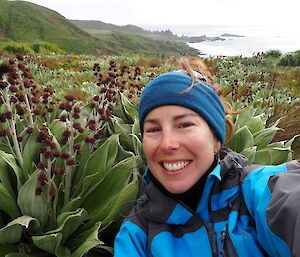 Selfie of Rowena in blue jacket