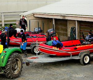 Getting the boats prepared