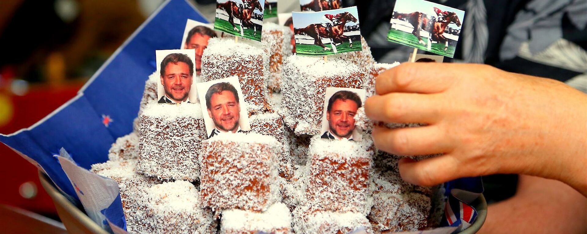 Plate of lamingtons