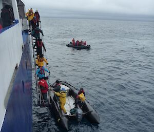 Passengers boarding on the gangway